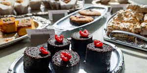 Baked goods on the counter.