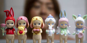 Desiree Kuellmer with some of her collection of Sonny Angels.
