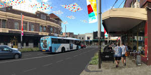 An artist's impression of planned improvements to Norton Street in Leichhardt.
