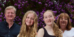 Duncan and Liz Davies with their daughters Arianne (left) and Catie.