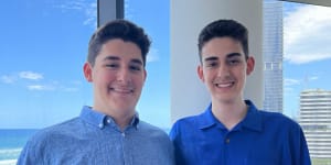 Twins John and George Dedousis,who attended Trinity Grammar and both scored a perfect 45 out of 45 in the IB.
