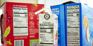 The original nutritional labels used a title case,bold typeface. 