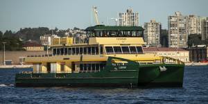 The Clontarf is one of three new Emerald-class ferries that will service Sydney Harbour.