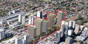 The Burwood rail high-rise development as proposed by Bates Smart.