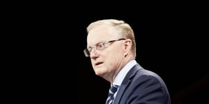 RBA governor Philip Lowe at the National Press Club on Wednesday. He says rental market pressures could drive inflation figures.