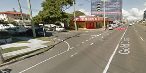 The intersection of the Gold Coast Highway and Dudley Street in Mermaid Beach. 