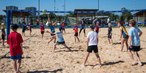 The junior beach volleyball tournament in Canberra last year. 