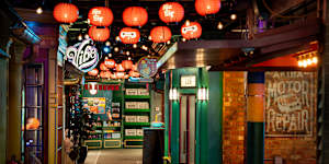 San Fransokyo Street is based on the film Big Hero 6.