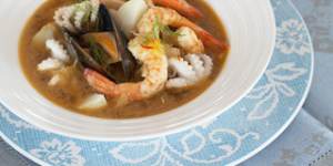 Seafood,fennel and potato stew