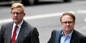 Daily Telegraph journalist Jonathon Moran,who wrote the Rush stories,arrives at court on Tuesday.