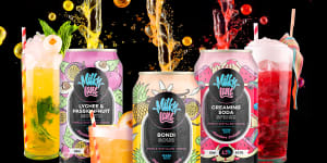 Milky Lane RTDs include the Lychee and Passionfruit Mojito,the Bondi Sour and the Creaming Soda Spider.