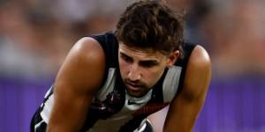 Scott Pendlebury copped a knock to the face during the last quarter on Tuesday.