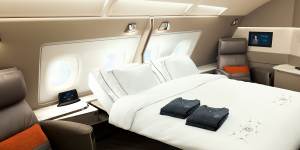 First class on board a Singapore Airlines Airbus A380.