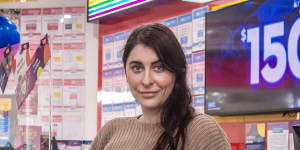 Psychologist Carly Dober at McFadzean Super Lotto outlet in Reservoir,in Melbourne’s north.