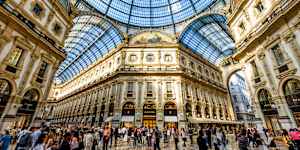 The Galleria Vittorio Emanuele II shopping arcade.
