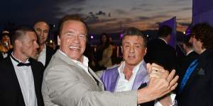 Arnold Schwarzenegger and Sylvester Stallone,2014.