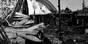 The devastation after the Ghost Train fire at Luna Park.