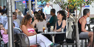 Melanie Lambrou and dog,Paddy,catch up with Isabelle Foscolos in Oakleigh.