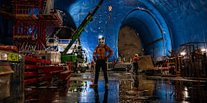 A giant cavern for the Metro West train station beneath Hunter Street in the Sydney CBD.