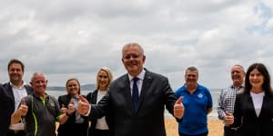 Prime Minister Scott Morrison visited the Terrigal Surf Life Saving Club in Lucy Wicks electorate last year to announce his opposition to PEP-11. 