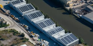 About 1600 solar panels installed on the roof of the Alexandra Canal Depot will be supported by a Tesla industrial-scale battery 