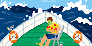 Crossing the Drake Passage on a cruise ship.