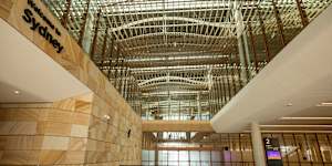 The baggage hall inside the new airport.