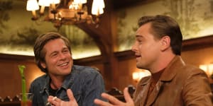 Brad Pitt,left,and Leonardo DiCaprio in Quentin Tarantino's Once Upon a Time in Hollywood.