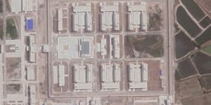 Satellite image of a detention camp in Xinjiang,China,in September 2020.