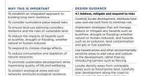 Guidance for building in areas at risk of flood or fire in the proposed new Design and Place SEPP.
