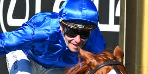 Cascadian,left,charges over the top of Pride Of Jenni to win this year’s Australian Cup.