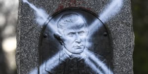 The Captain Cook monument in North Fitzroy’s Edinburgh Gardens has been repeatedly vandalised. 