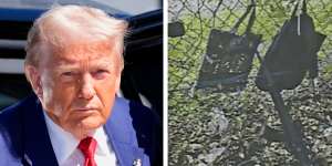 Donald Trump and the backpack,GoPro and rifle found by police in the bushes of his golf course.