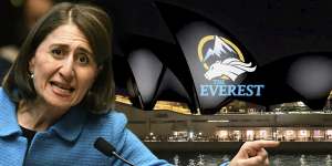 Gladys Berejiklian has instructed the Sydney Opera House to allow its sails to be lit up with colours,numbers and a trophy to promote next Saturday’s Everest horse race. 