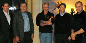 James Staley,then a JPMorgan Chase executive,former Treasury secretary Lawrence Summers,Jeffrey Epstein,Bill Gates,and Boris Nikolic,a Gates Foundation adviser in Epstein’s apartment in 2011.