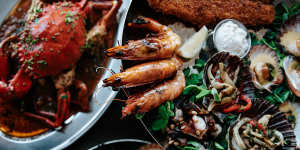 A hot seafood platter at Fosh.
