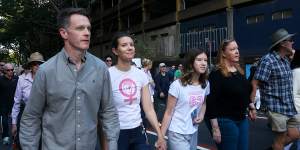 NSW Premier Chris Minns and minister Rose Jackson join the march on Saturday.