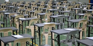 Exam seats.