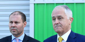 Malcolm Turnbull with Josh Frydenberg who is seeking answers over possible Hungarian citizenship.