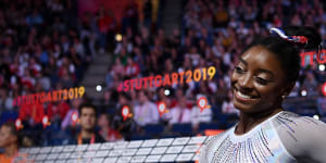 'Absolutely the best ever':Biles soars to fifth all-around world title