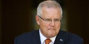 Prime Minister Scott Morrison makes the deployment announcements at a Canberra press conference on Saturday.