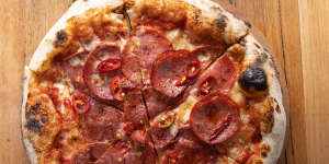 Where’s Next Honey pizza topped with hot salami,honey and fresh chilli.