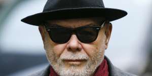 Gary Glitter,whose real name is Paul Gadd,arrives at Southwark Crown Court in London in February 2015.