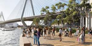 The revised plans include a wider promenade,which will link waterfront walkways in Glebe and Pyrmont. 