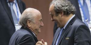 In happier times:Sepp Blatter and Michel Platini in May.
