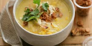 Bowl o'goodness:Chicken and sweetcorn soup.