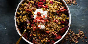 Do your civic duty and make this strawberry raspberry balsamic crumble.