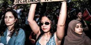 Protest in support of Palestine in Hyde Park,Sydney.