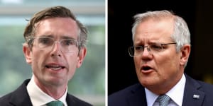NSW Premier Dominic Perrottet and Prime Minister Scott Morrison. 