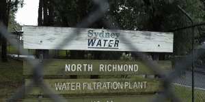 Sydney Water only tests drinking water for forever chemicals at North Richmond,where they have been detected in recent months. 
